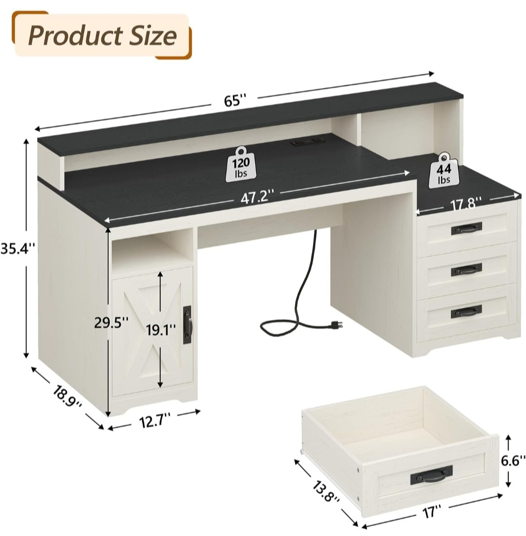 65" Student Study Desk|Homeschool Learning & Writing Desk