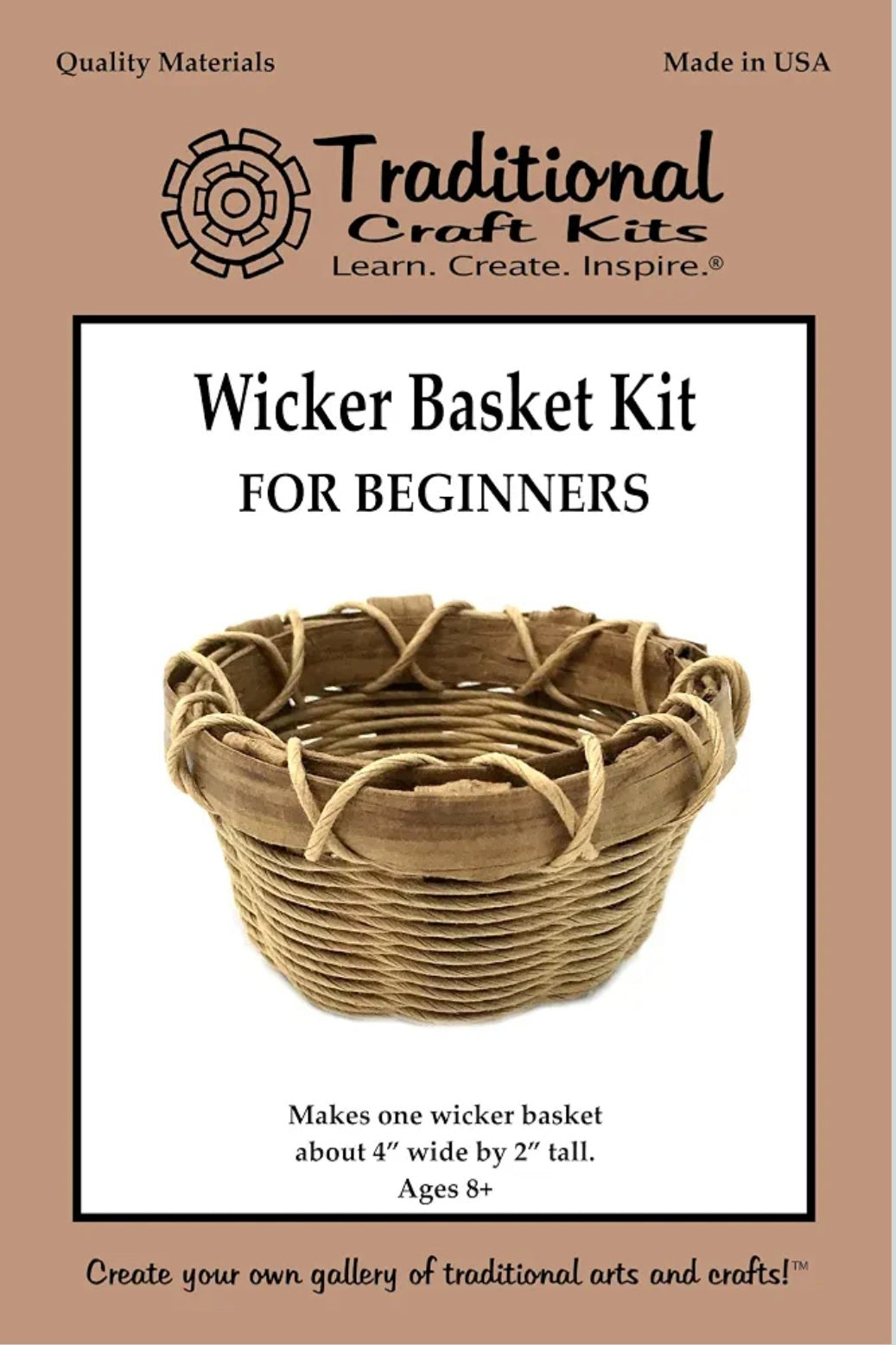 Traditional Wicker Basket Weaving Kit | Beginner Fiber Arts & Handcraft Project | 1 Basket
