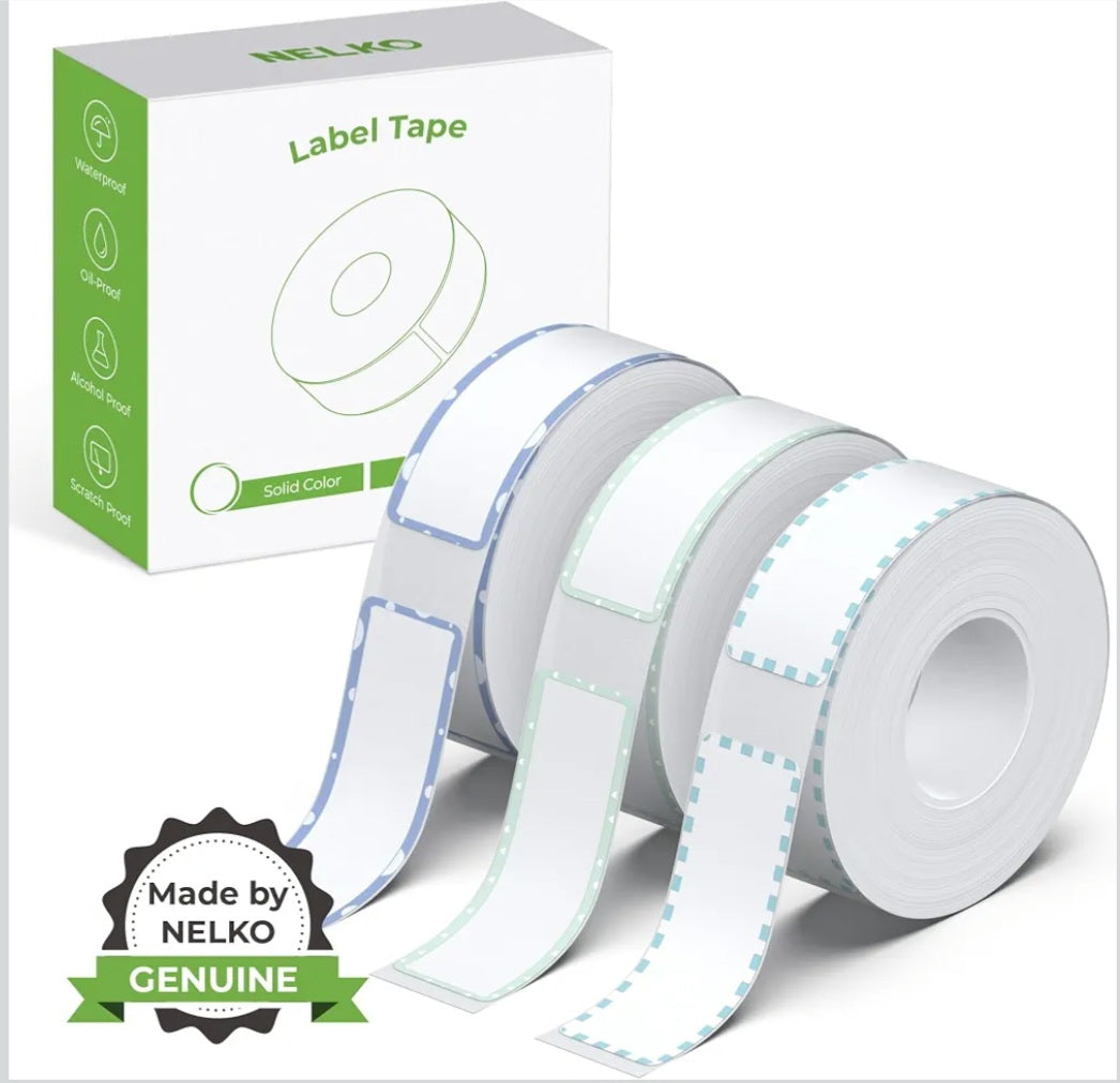 NELKO P21 Label Tape|3-Roll Adhesive Label Paper