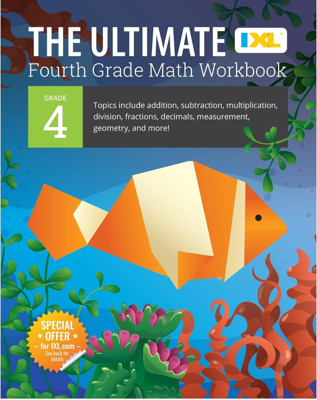 4th Grade Math Workbook | Multiplication, Division, Fractions & Decimals | Grade 4