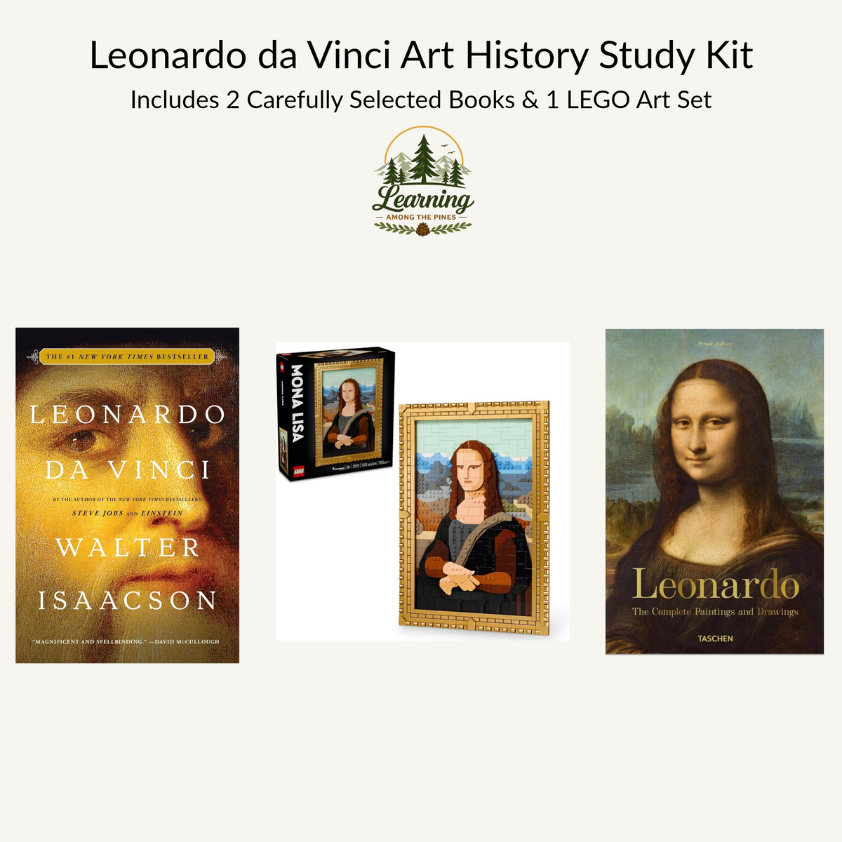 Leonardo da Vinci Art History Study Kit | LEGO® Mona Lisa & 2 Books | Grades 8–12