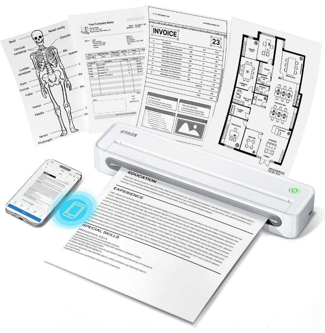 Portable Thermal Printer| Wireless 8.5" x 11"