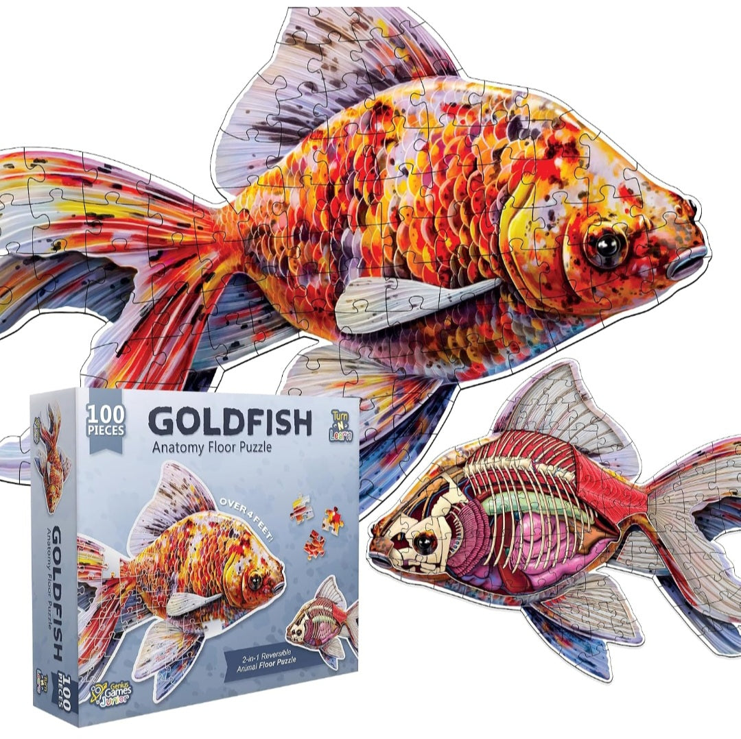 Goldfish Animal Anatomy Floor Puzzle|100-Piece Double-Sided Puzzle