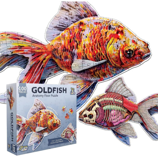 Goldfish Animal Anatomy Floor Puzzle|100-Piece Double-Sided Puzzle