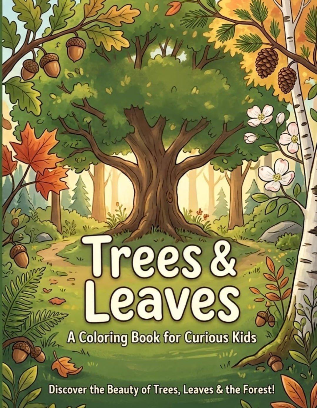 Trees & Leaves: A Nature Coloring Book for Curious Kids
