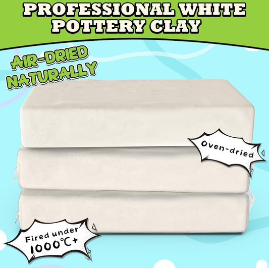 Air-Dry Clay | 3.3 lb Clay for Pottery, Sculpture & Art Projects | White, Terracotta or Yellow