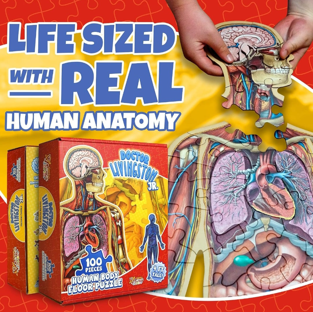 Human Anatomy Floor Puzzle – 100-Piece Life-Size Body Puzzle