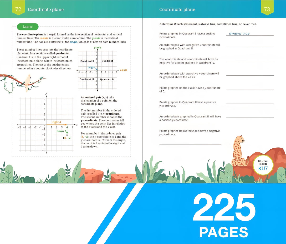 6th Grade Math Workbook | Integers, Ratios, Expressions & Equations | Grade 6