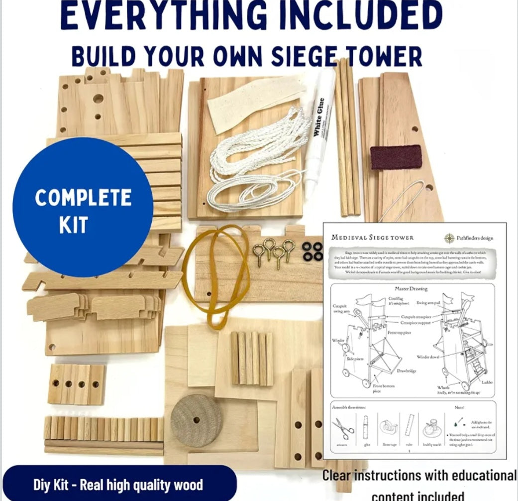 Medieval Siege Tower STEM Kit|Engineering & Physics Model