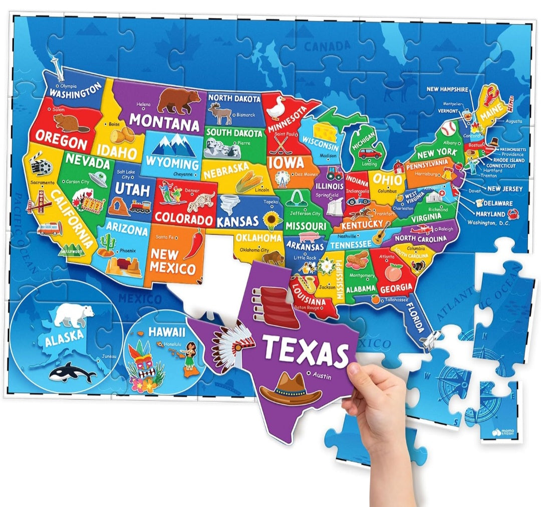 United States Map Puzzle| 70-Piece States & Capitals Puzzle