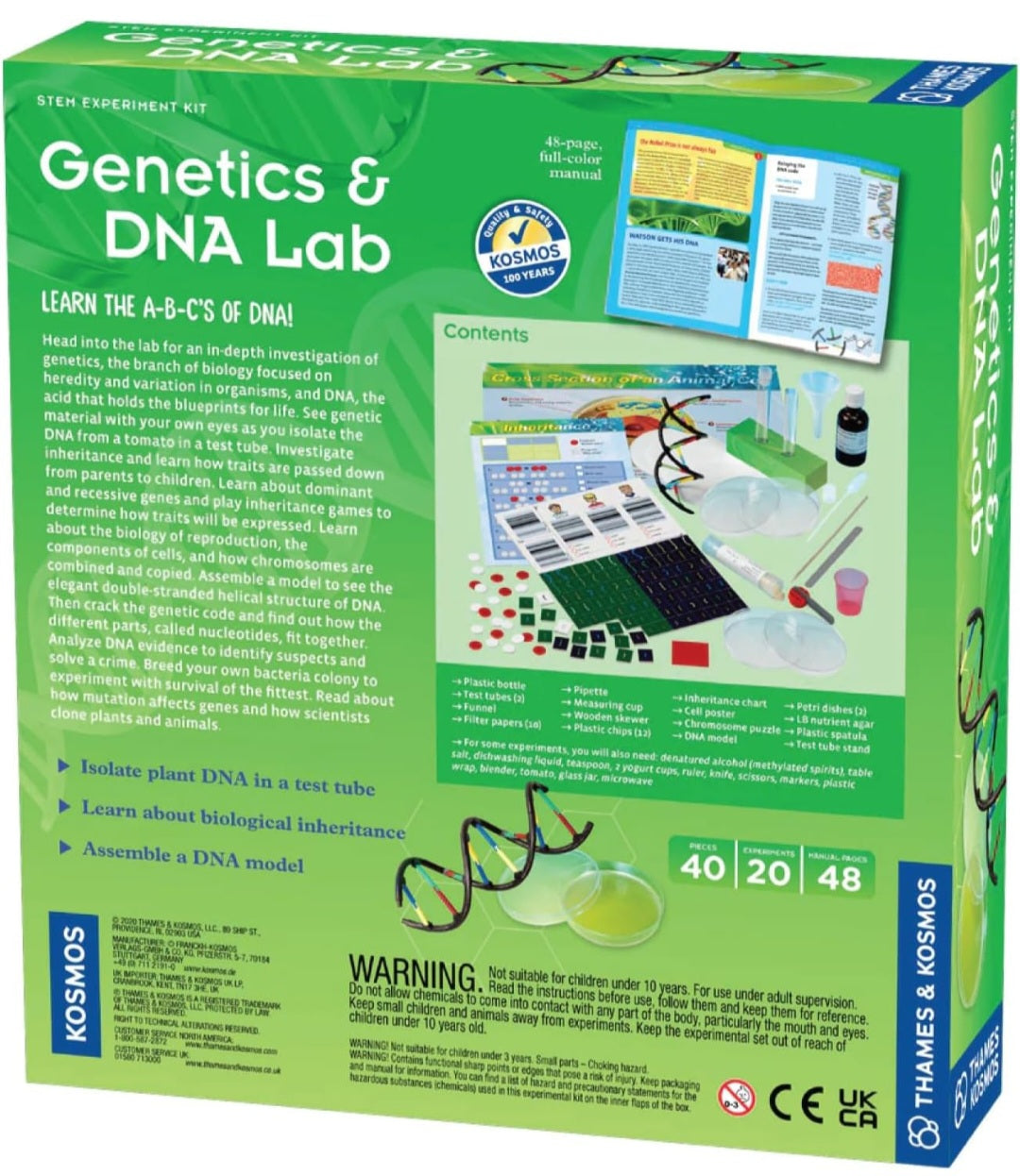 Genetics & DNA Science Study Kit | 2 Books & Genetics Experiment Kit | Grades 8–12