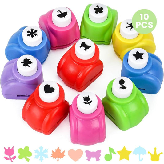 10-Piece Decorative Shape Paper Punch Set | Scrapbooking, Card Making & Creative Paper Crafts