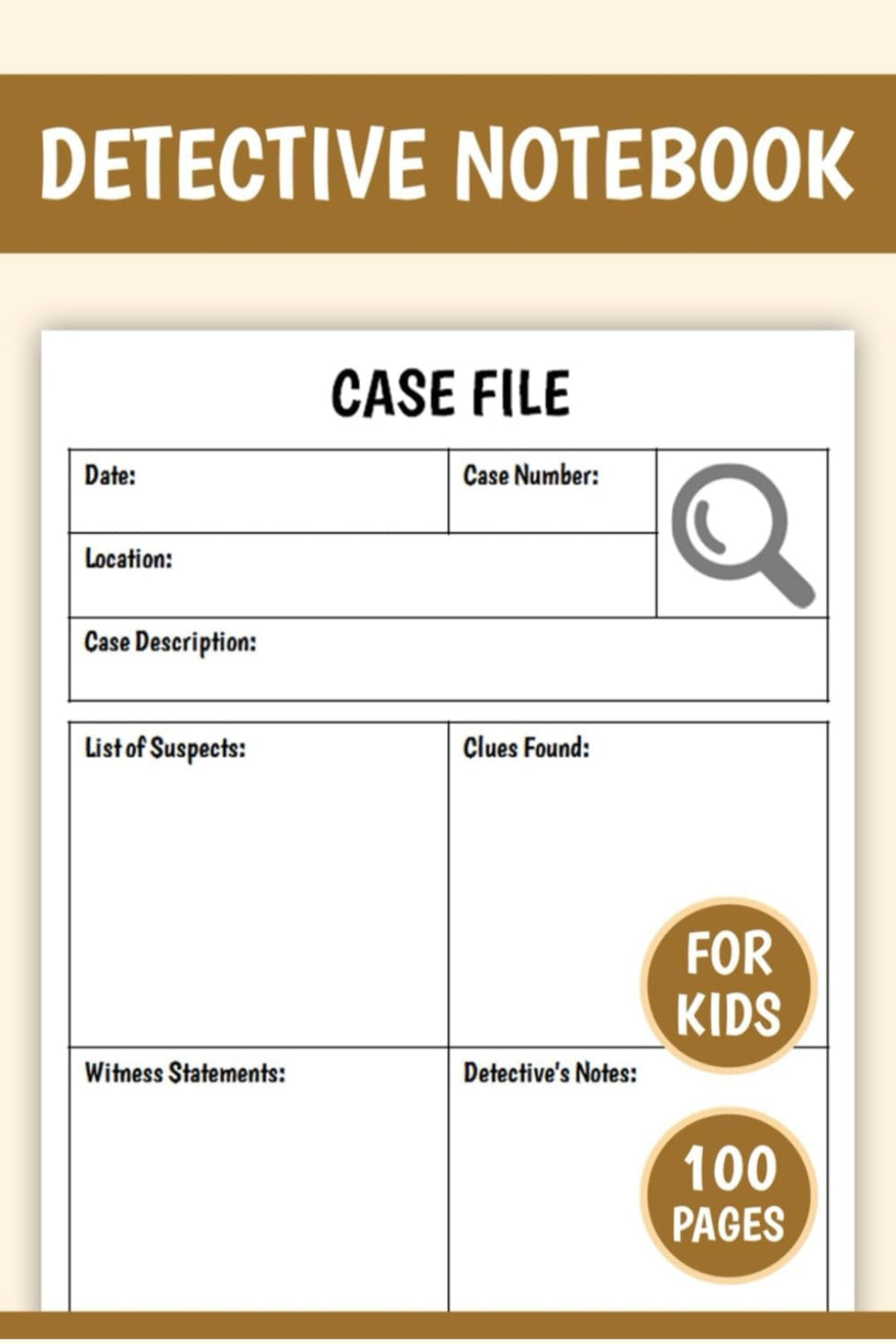 Kids Detective Notebook|Case File & Investigation Journal