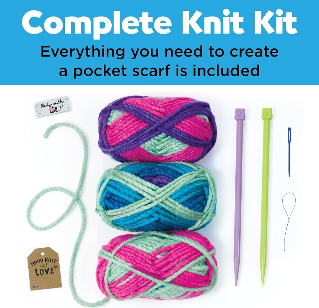Learn to Knit: Pocket Scarf Project