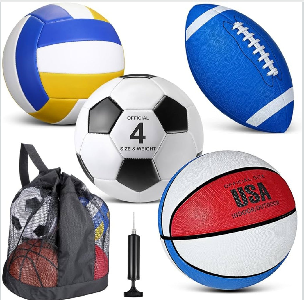 4-Piece Sports Ball Set| PE & Homeschool Physical Education Equipment