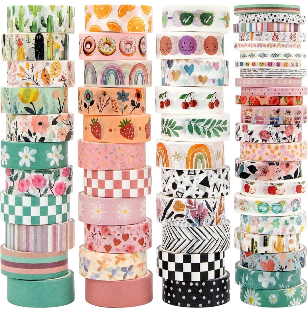 55-Roll Holiday & Seasonal Washi Tape Set | Decorative Craft Tape for Journaling, Scrapbooking & Art Projects