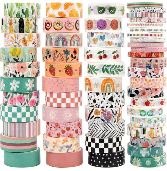 55-Roll Holiday & Seasonal Washi Tape Set | Decorative Craft Tape for Journaling, Scrapbooking & Art Projects