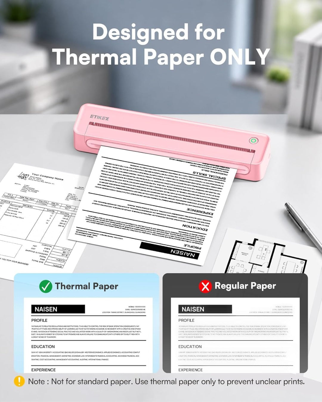 Portable Thermal Printer| Wireless 8.5" x 11"