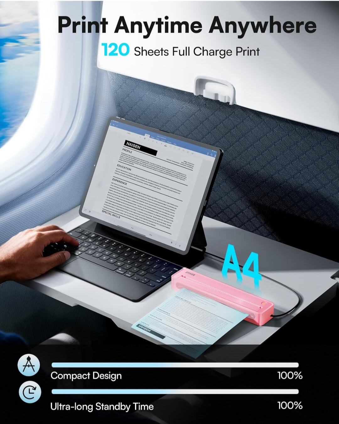 Portable Thermal Printer| Wireless 8.5" x 11"