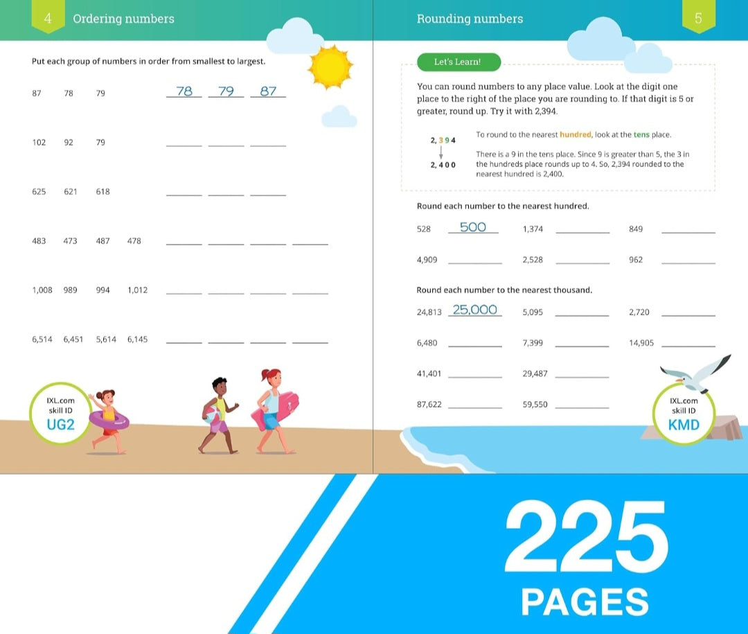 3rd Grade Math Workbook | Multiplication, Division, Fractions & Geometry | Grade 3