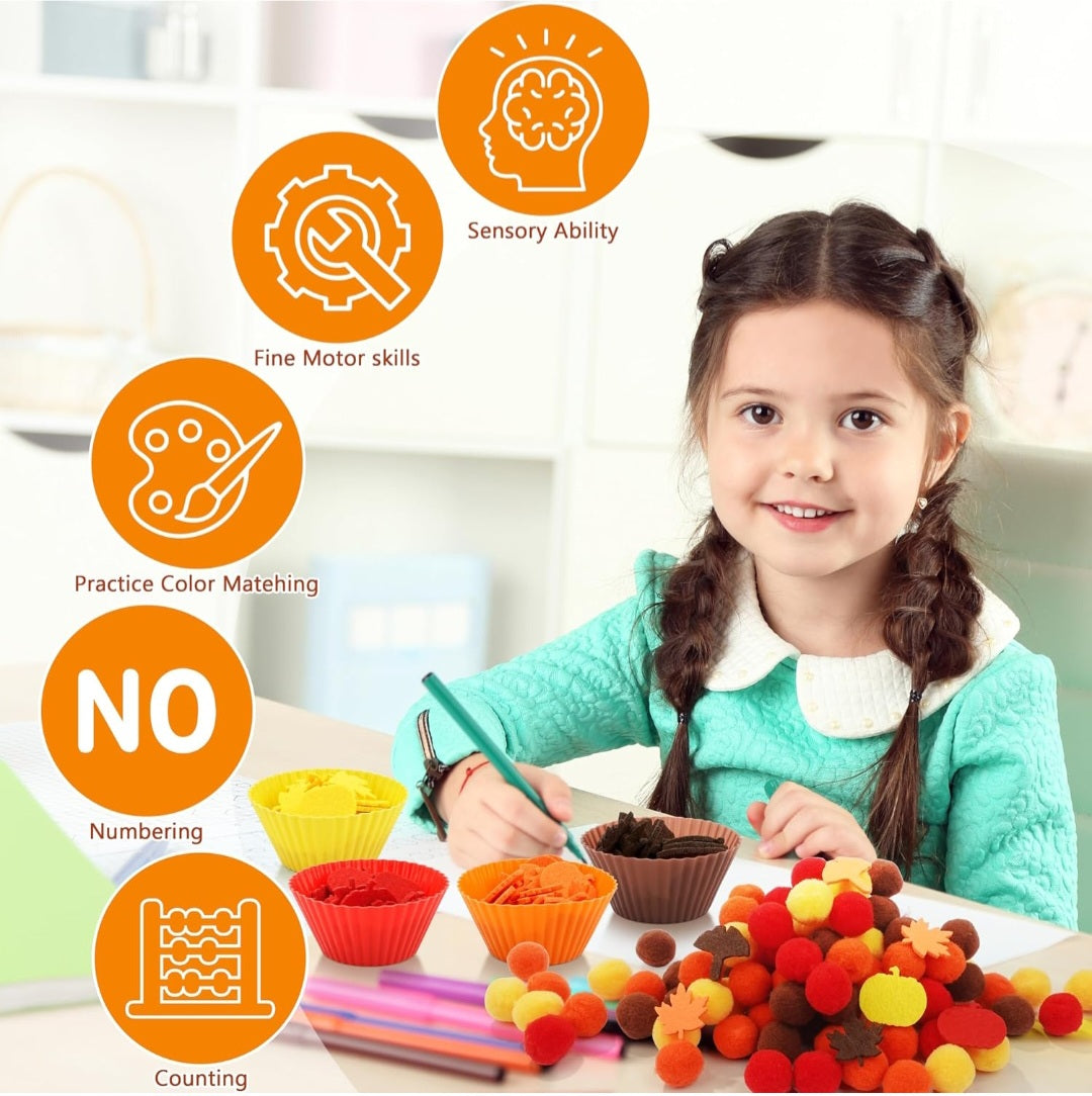 Thanksgiving Fall Sensory Bin|353-Piece Fine Motor & Sorting Set